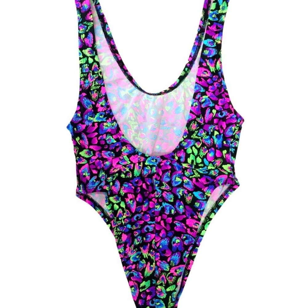 PURPLE MIDNIGHT DISCO BAYWATCH RAVE BODYSUIT